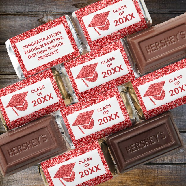 Grad Glam Red Cap Class Of Name Graduation Hershey's Miniatures (Creator Uploaded)