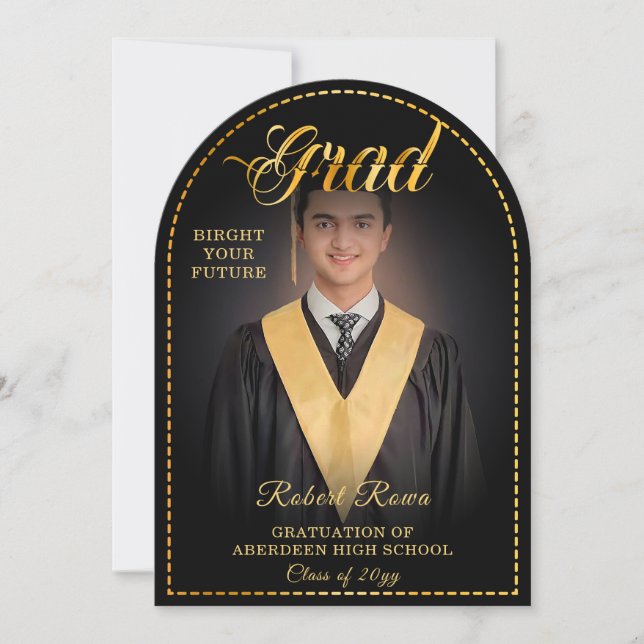 Grad. Golden touch Brighten your future Invitation (Front)