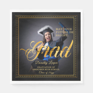 Grad. Golden touch Brighten your future. Napkins