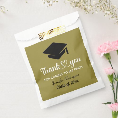 Grad Graduate Cap Thank You For Coming To My Party Favor Bag