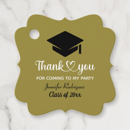 Grad Graduate Cap Thank You For Coming To My Party Favor Tags