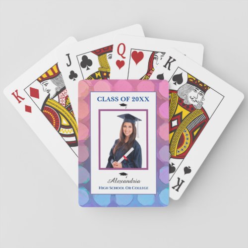 Grad Graduate Graduation Class Photo Personalize Poker Cards