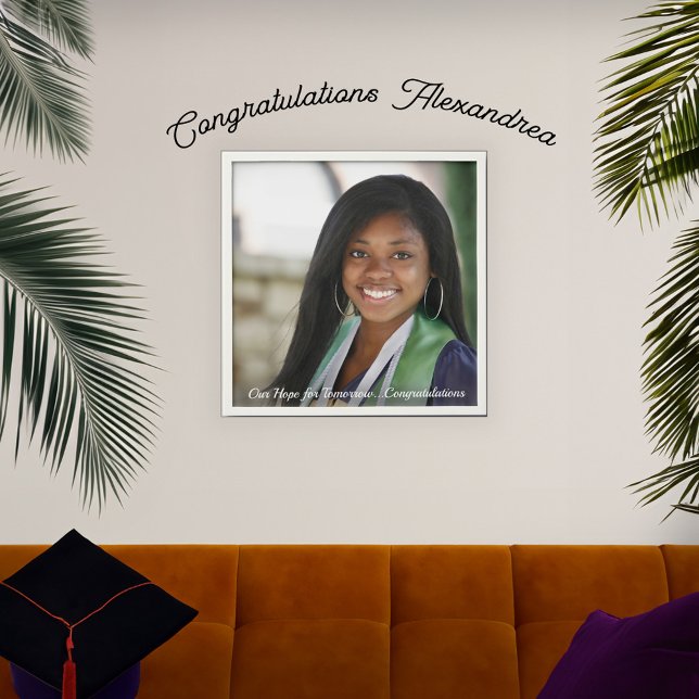 Grad Graduate Graduation Congratulations  Peel And Stick Photo Tile (Grad Graduate Graduation Congratulations Photo Tiles great for your photo and graduate sucess wishes)