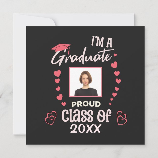 Grad Graduate Photo Graduation Class Personalize  Invitation (Front)