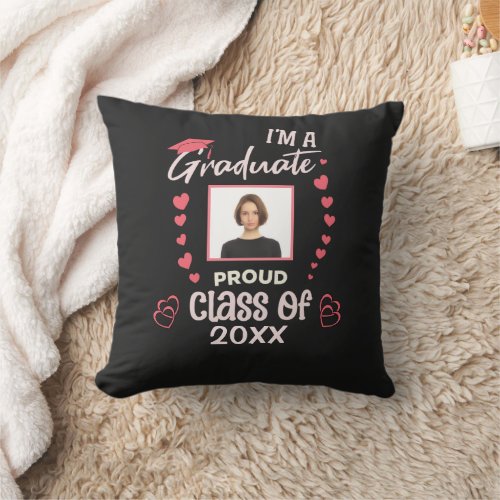 Grad Graduate Photo Graduation Class Personalize Throw Pillow