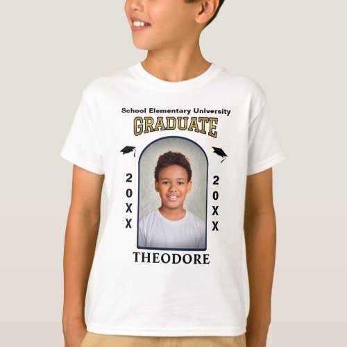 Grad Graduate Photo Graduation Gold Custom  T_Shirt