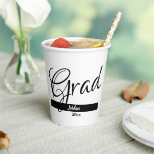 Grad graduation Custom Name and Year Paper Cups