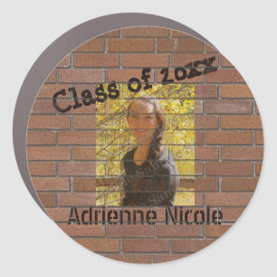 Grad Graffiti Custom Photo on Bricks Car Magnet