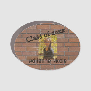 Grad Graffiti Photo on Brick Wall Car Magnet