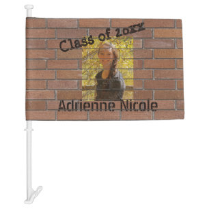 Grad Graffiti Photo on Bricks Car Flag