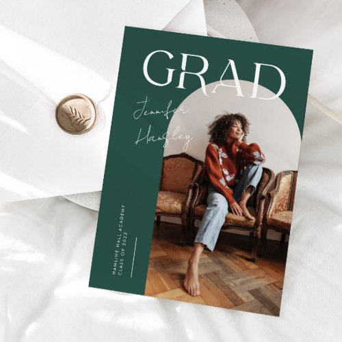 GRAD Green Arch Graduation Announcement