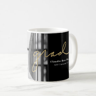 Grad Handwritten in Gold Photo Coffee Mug