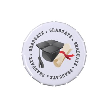 Grad Hat and Degree Candy Favors Jelly Belly Candy Tin