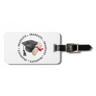 Grad Hat and Degree Luggage Tag