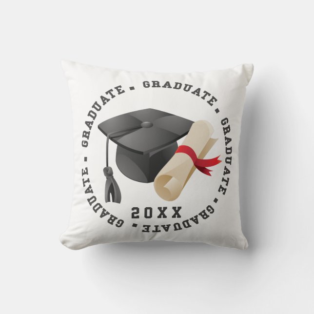 Grad Hat and Degree Photo Cushion (Front)