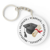 Grad Hat and Degree photo key ring