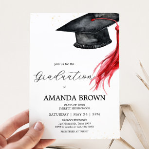 Grad Hat Graduation Party Invitation