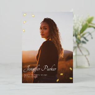 Grad Hats graduation announcement foil card