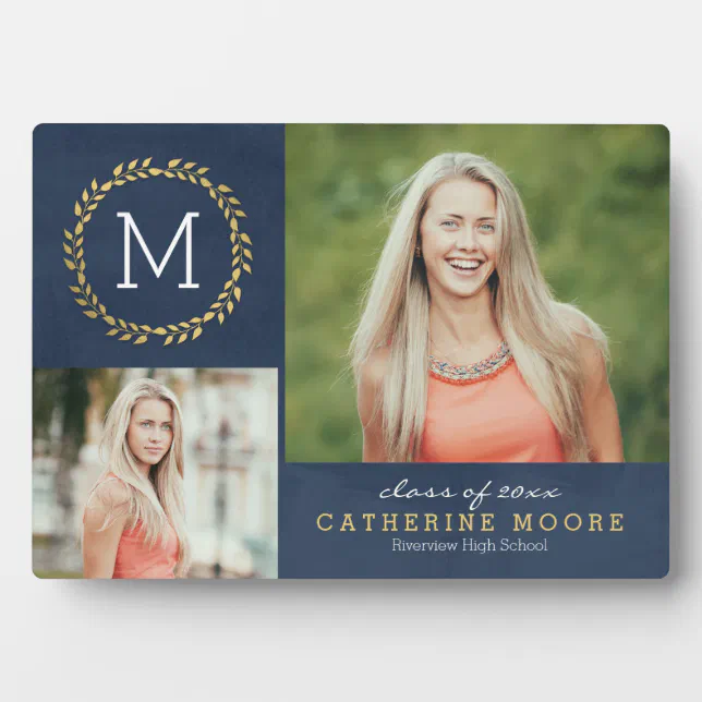 Graduation Initial Grad Initial EDITABLE COLOR Graduation Plaque | Zazzle