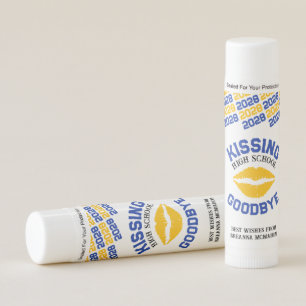 Grad Kissing High School Goodbye Blue & Yellow Lip Balm