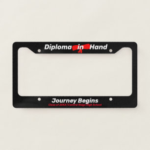 Grad License Plate Frame - Black Diploma Vanity