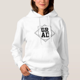 Grad Logo Badge Black White Custom Year Graduate Hoodie