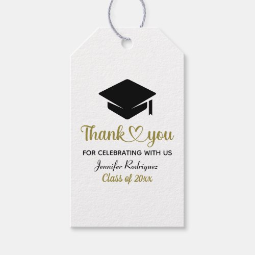 Grad Love And Thanks Graduation Cap Thank You Gift Tags