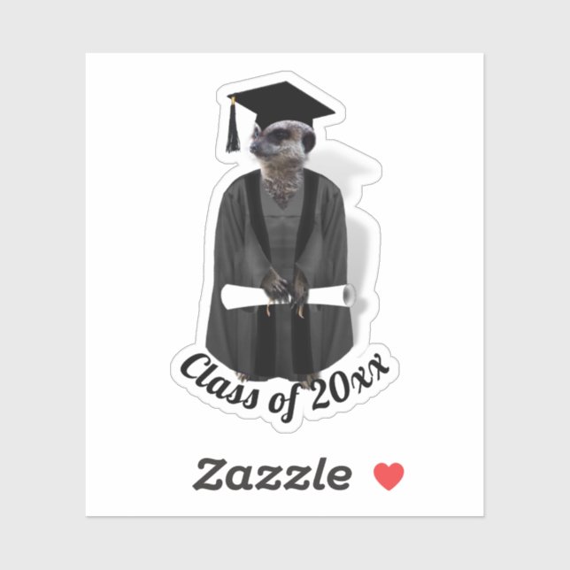 Grad Meerkat Graduation Sticker (Sheet)