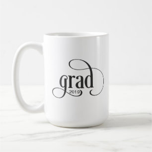 Grad Modern Script Typography Class Year Coffee Mug