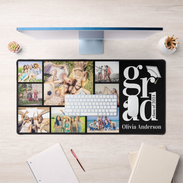 Grad Multiple Photo Collage Memories Keepsake Desk Mat (Office 1)