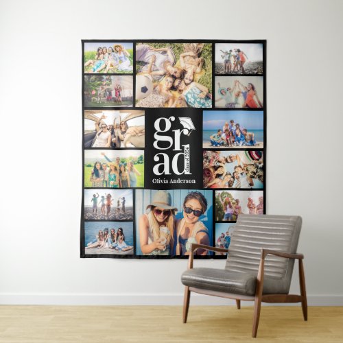 Grad Multiple Photo Collage Memories Tapestry