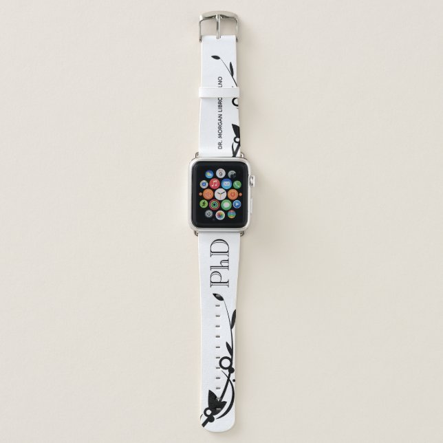 Grad Name PhD Graduation Apple Watch Band (Front)