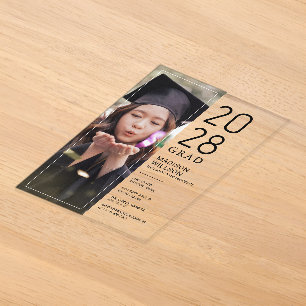 Grad Party Custom Photo Acrylic Invitations