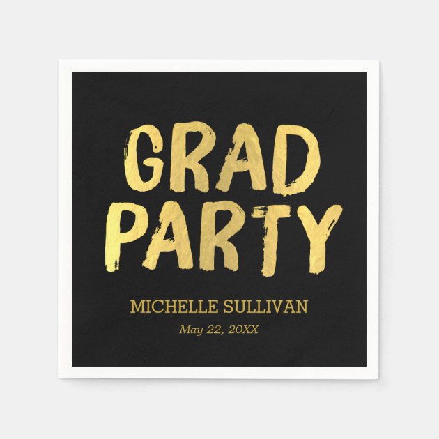 Grad Party Editable Color Graduation Napkins
