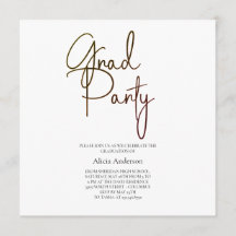 Grad Party Invitation | Laga Font Black White Mode