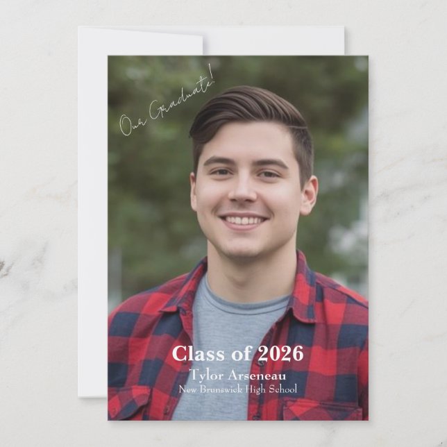  Grad Party Invitation Photo Personalize (Front)