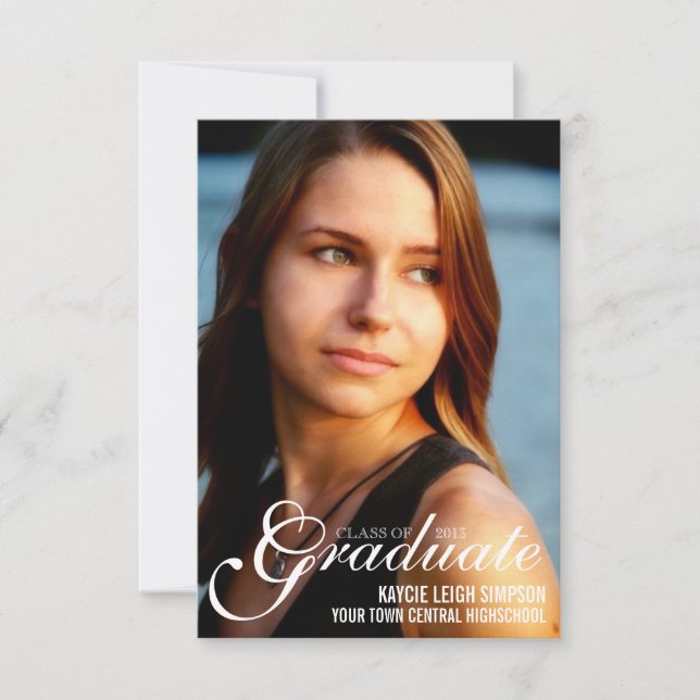 Grad Party Invitation with XL Photo (Front)