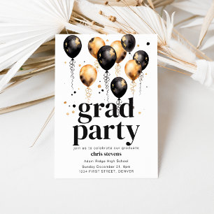 Grad Party Invite Template with Balloons