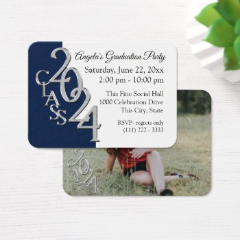 Grad Party Mini Pocket Photo Insert Card 2024 by happygotimes at Zazzle