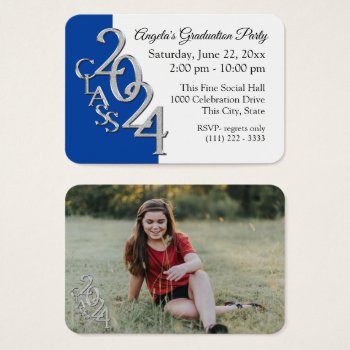 Grad Party Mini Pocket Photo Insert Card 2024 by happygotimes at Zazzle