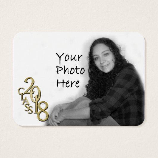 Grad Party Wallet Photo Card 2018 Green and Gold (Back)
