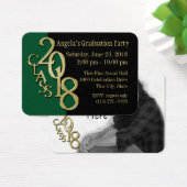 Grad Party Wallet Photo Card 2018 Green and Gold (Desk)