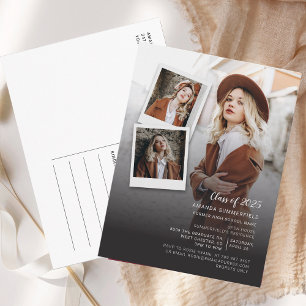 Grad Photo 2026 Script Graduation Party Invitation Postcard
