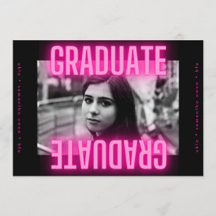 Grad Photo Announcement: Stylish Neon Pink Announcement