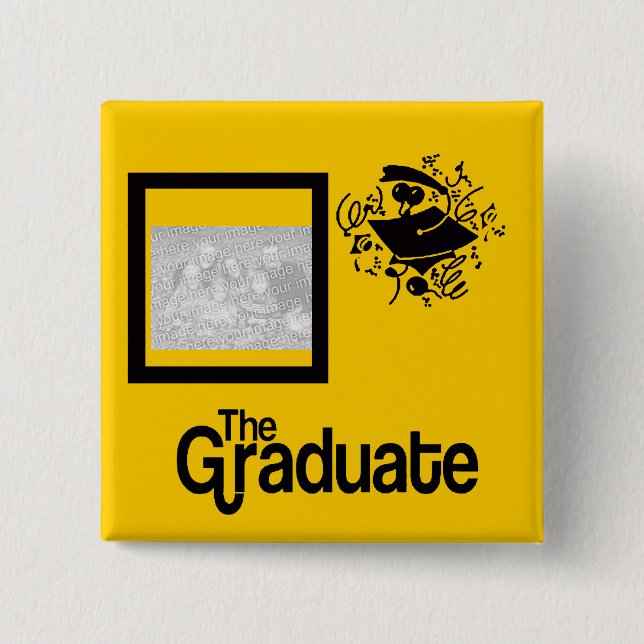 Grad Photo BUTTON-- choose COLOR Pinback Button (Front)