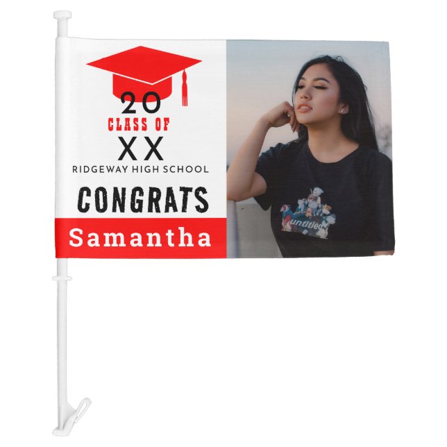 Grad Photo Car Flag Custom Personalized Graduation (Front)