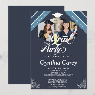 Grad Photo Collage Graduation Party Invitation