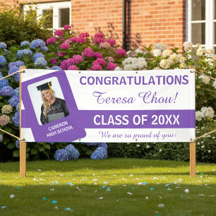 Grad Photo Congratulations Purple ID1291 Banner