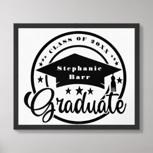Grad Photo Framed Art - Custom Name Personalized