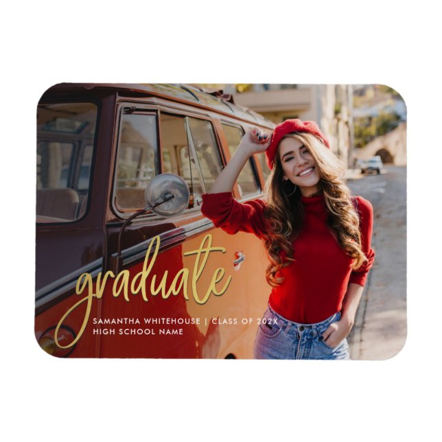 Grad Photo Graduation 2025 Announcement Magnet (Horizontal)
